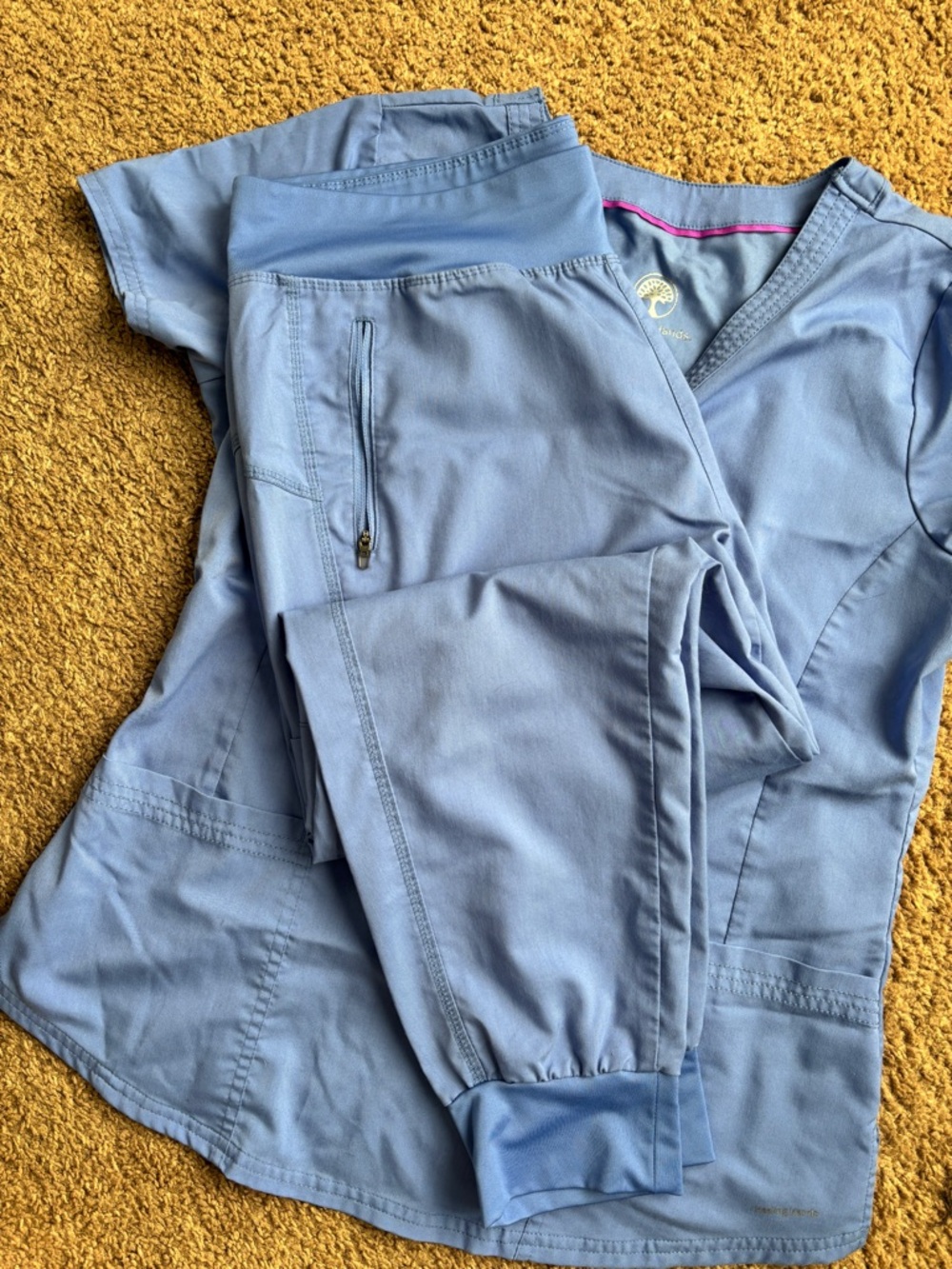 healing hands Light Blue Jogger Scrub set